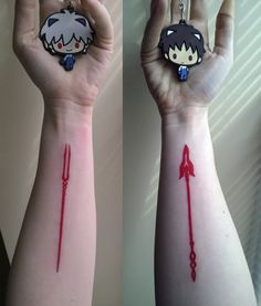 Neon Evangelion Tattoo, Lance Of Longinus Tattoo, Neon Genesis Evangelion Tattoo Ideas, Neon Genesis Tattoo, Minimal Anime Tattoo, Nge Tattoo, Evangelion Tattoo Ideas, Metalcore Tattoo, Genesis Tattoo