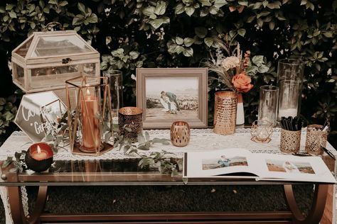 Wedding Entry Table Decor, Entrance Table Wedding, Wedding Entry Table Ideas, Welcome Table Wedding Entrance, Wedding Entry Table, Wedding Entrance Table, Destiny Wedding, Engagement Photo Book, Wedding Welcome Table