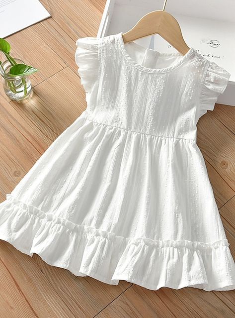 White Princess Dress, Baby Girl Princess Dresses, Princess Dress Kids, White Ruffle Dress, Cheap Dresses Casual, Spring Dresses Casual, Kids Party Dresses