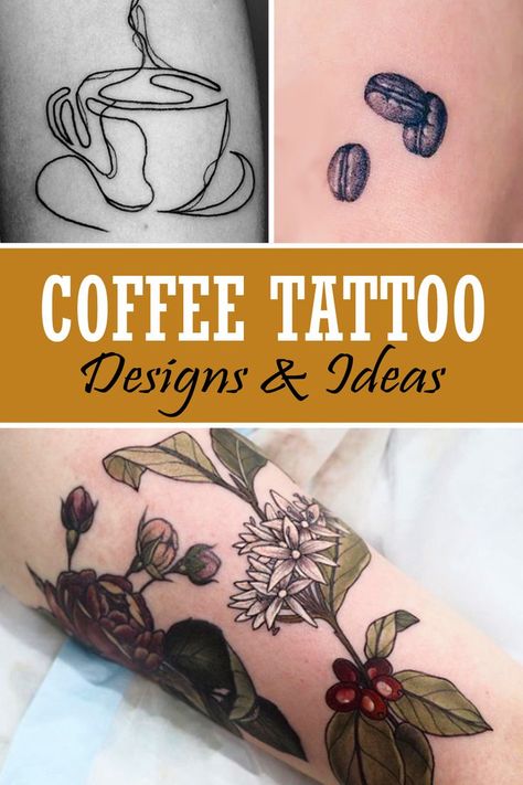 coffee tattoo designs & ideas Coffee Tattoo Ideas, Coffee Cup Tattoo, Tattoo Cafe, Cup Tattoo, Coffee Tattoo, Small Couple Tattoos, Coffee Tattoos, Plant Tattoo, Cowgirl Art