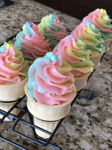 Ice cream cone cupcakes Ice Cone Cupcakes, Ice Cream Cone Cupcake Display, Ice Cream Cone Cupcakes Valentines Day, I’ve Cream Cone Cupcakes, Cakes With Ice Cream Cones On Top, Ice Cream Cone Cupcakes Birthday, Cupcake In Ice Cream Cone, Easter Cupcake Cones, Ice Cream Birthday Party Cupcakes