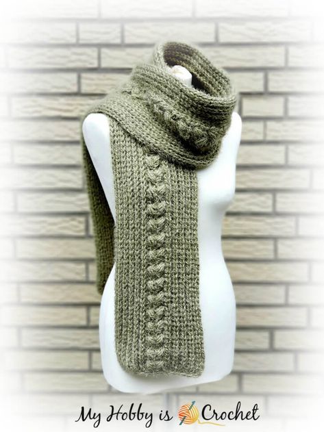 Hygge Braid Scarf - Free Crochet Pattern Hygge Pattern, Braids Pattern, Braid Scarf, Crochet Pattern Tutorial, One Skein Crochet, Braided Scarf, Scarf Tutorial, Pattern Scarf, Puff Stitch