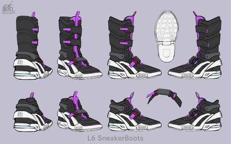 lotz on X Outfit Design Reference, Boots Design Drawing, Shoes Back View, Cyberpunk Shoes, Shoe Design Ideas, Shoe Reference, Shoes Reference, Futuristic Shoes, Výtvarné Reference