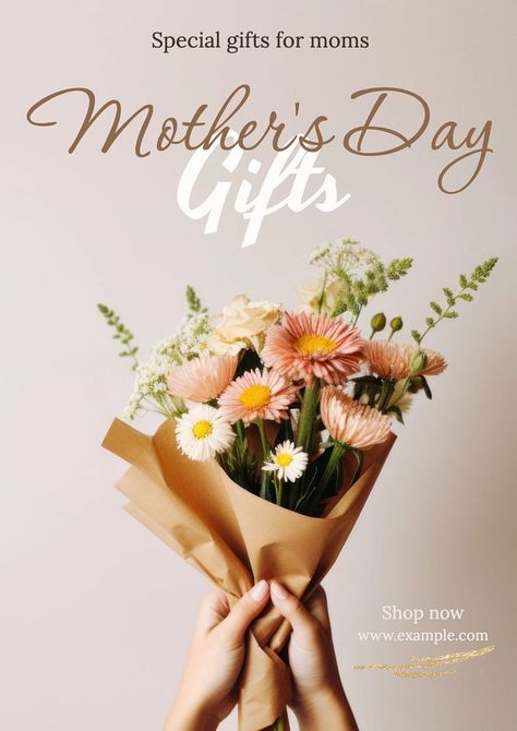 Flower Shop Posters, Mothers Day Promotion Ideas, Canvas Fonts, Mom Bouquet, Flowers Mothers Day, Mother's Day Promotion, Mothers Day Poster, Graphic Studio, Special Gifts For Mom