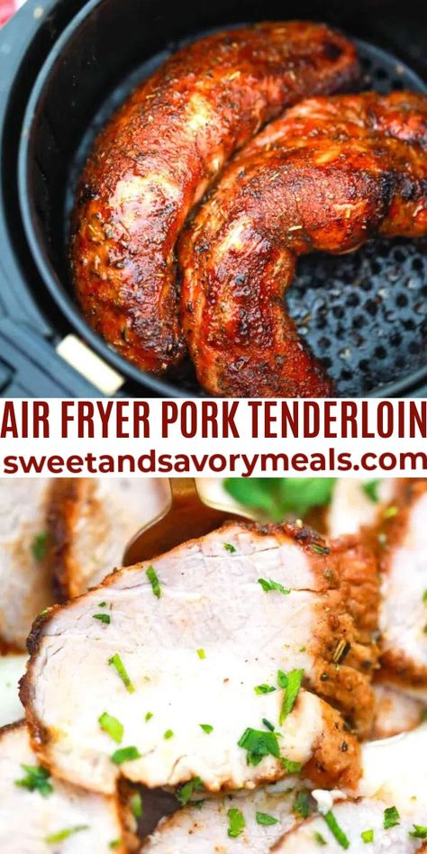 Easy Pork Loin Recipes, Air Fryer Pork Tenderloin, Air Fryer Recipes Pork, Fried Pork Tenderloin, Air Fryer Pork, Pork Tenderloin Recipe, Tenderloin Recipe, Pork Loin Recipes, Tenderloin Recipes