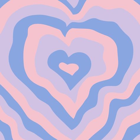 Heart shapes concentric colorful wavy stripes vector background. Psychedelic hearts pattern on pastel pink, purple and blue colors. Seventies style, groovy backdrop. Trendy template for social media Groovy Backdrop, Template For Social Media, Heart Wave, Seventies Style, Seventies Fashion, Hearts Pattern, Love Stickers, Heart Patterns, Vector Background