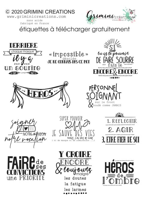 Etiquettes à télécharger (2) – … le blog de Grimini créations … Cheap Stamps, Bullet Journal 2020, Scrapbooking Techniques, Silhouette Portrait, Photo Album Scrapbooking, French Quotes, French Words, Photo Scrapbook, Scan And Cut