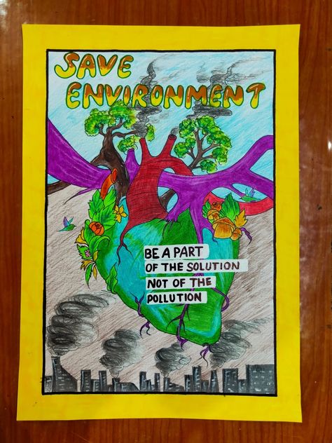 Nature Pollution Art, Van Mahotsav Posters Drawing Sketch, Van Mahotsav Poster Ideas, Vanmahotsav Posters, Environment Drawing Ideas, Environment Day Quotes, Based Drawing, Save Earth Drawing, Save Water Poster Drawing