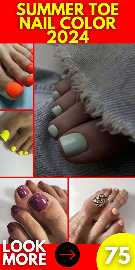 Want to make a bold statement? Try neon-inspired pedicure designs that are sure to turn heads. Whether you opt for bright neon colors or intricate patterns, these playful designs are guaranteed to add a pop of color to your summer look. Embrace the fun and playful side of Summer toe nail color 2024. Trending Pedicure, Pedicure Colors, Summer Toes, 2024 Nails, Toe Nail Color, Summer Toe Nails, Pedicure Designs, Short Square Nails, Neon Nails