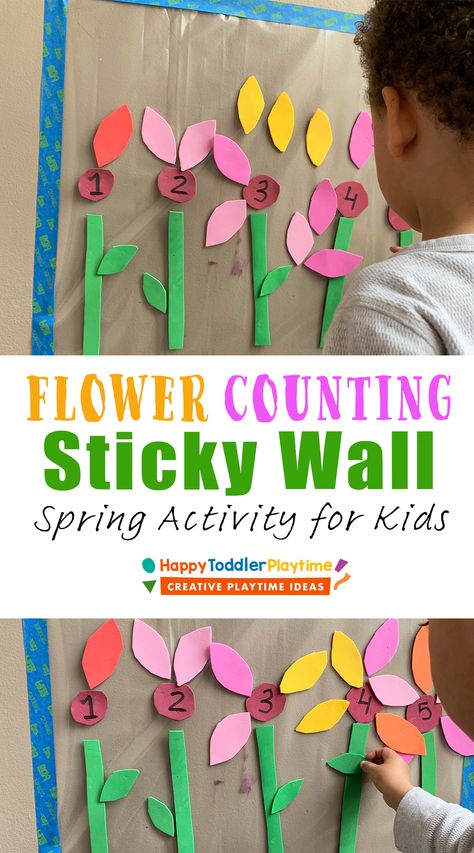 Flower Theme Toddler Activities, Flowers Lesson Plans Toddlers, Flower Activities, Farm Classroom, Numbers For Toddlers, Sticky Wall, Activities Ideas, Daycare Activities, Number Recognition