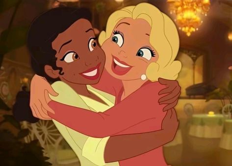 Tiana And Charlotte Matching Pfp, Two Besties Cartoon, Lottie Costume, Lottie And Tiana, Tiana Y Charlotte, Kathy Core, Iconic Female Duos, Tiana And Lottie, Princess Lottie