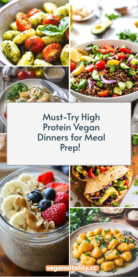 Level up your meal prep game with these high-protein vegan dinner ideas! Featuring protein powerhouses like edamame, quinoa, and hemp seeds, these recipes are perfect for planning your week and staying on track with your health goals. Nutritious, tasty, and ideal for plant-based meal prep enthusiasts! #HighProteinVeganDinner #VeganMealPrep #EasyVeganRecipes Dinners For Meal Prep, Meal Prep Vegetarian, Edamame Quinoa, High Protein Vegan Meals, Vegan Dinner Ideas, Vegan Chickpea Recipes, Sauteed Tofu, Tofu Scramble Vegan, Vegan Pot Pies