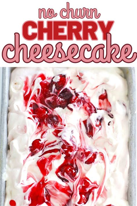 The Best No Churn Cherry Cheesecake Ice Cream Recipe Cherry Cheesecake Ice Cream, Easy Ice Cream Recipe Homemade, Cheesecake Ice Cream Recipe, Homemade Ice Cream Recipe, Cherry Cheesecake Recipe, Easy Homemade Ice Cream, Cheesecake Ice Cream, Homemade Ice Cream Recipes, Cherry Cheesecake