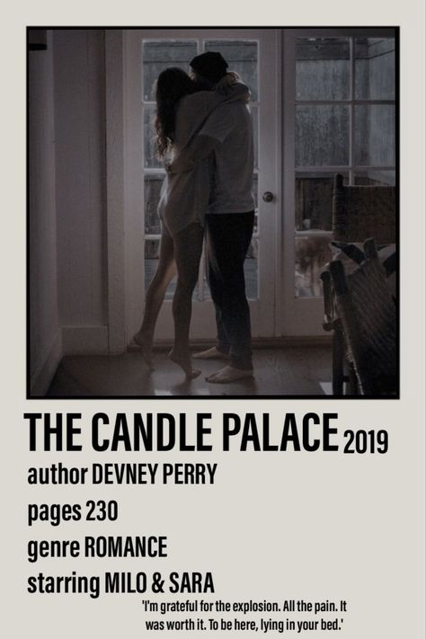 Polaroid poster including a picture of Milo and Sara from the book The Candle Palace 2019 by Devney Perry from the Jamison Valley series. 230 pages. Romance. 'I'm grateful for the explosion. All the pain. It was worth it. To be here, lying in your bed.' Slammed Colleen Hoover, Taylor Songs, Colleen Hoover Books, Taylor Swift Speak Now, Books You Should Read, Polaroid Poster, I Tunes, Book Posters, Colleen Hoover