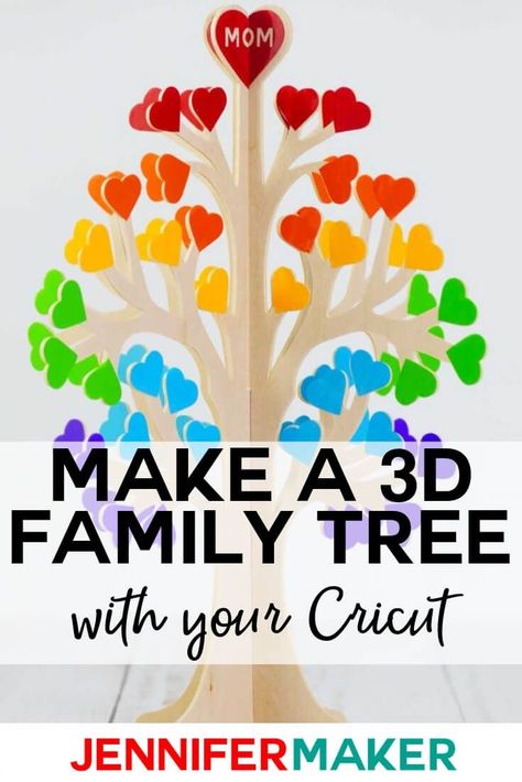 Learn how to make a 3D family tree from paper or wood. This project is complete with free patterns, cut files, and a tutorial.    #cricut #cricutmade #cricutmaker #cricutexplore #svg #svgfile Tree From Paper, Diy Family Tree, Website Strategy, Cricut Business, Jennifer Maker, Family Tree Designs, Tree Project, Family Tree Project, Cricut Explore Projects