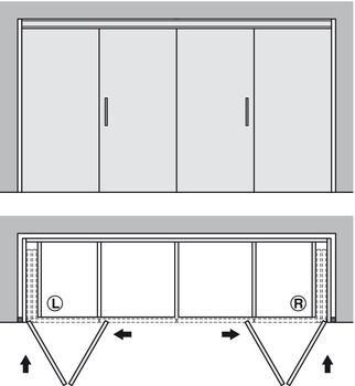 Kitchen Cabinets Sliding Doors, Folding Closet Doors, Folding Sliding Doors, Kitchen Shapes, Sliding Cabinet Doors, Presentation Board Design, Sliding Folding Doors, Furniture Fittings, Cabinet Detailing