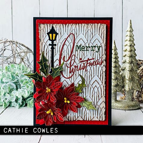 Winter Karten, Poinsettia Cards, Tim Holtz Cards, Christmas Paper Crafts, Homemade Christmas Cards, Poinsettia Flower, Christmas Poinsettia, Winter Themed, Diy Christmas Cards