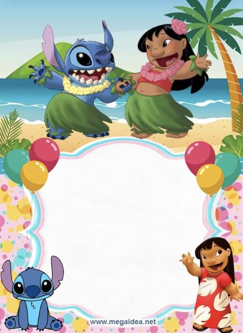 Lilo And Stitch Birthday Party Invitation Template, Lilo And Stitch Party Invitations, Lilo And Stitch Invitation Template, Fiesta Lilo Y Stitch, Lilo Y Stitch Cumpleaños, Stitch Invitation, Stitch Birthday Invitation, Lilo And Stitch Cake, Stitch Cake