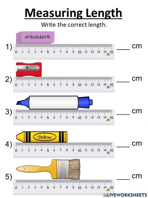 Measuring Length interactive worksheet for Y3. You can do the exercises online or download the worksheet as pdf. Measuring Length Activities, Length Worksheet, Math Measurement Activities, Envision Math, Art Math, Measurement Worksheets, Measuring Length, Measurement Activities, Math Measurement