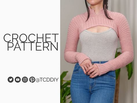 Crochet Pattern Long Sleeve Shrug Pattern PDF Download - Etsy Long Sleeve Shrug, Sleeve Shrug, Crochet Shrug Pattern, Shrug Pattern, Big Twist, Stylish Crochet, Crochet Shrug, Crochet Motifs, Modern Crochet