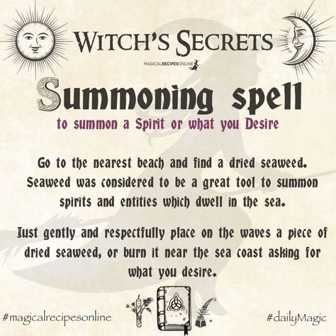 Pagan Prayers, Dark Magic Spells, Summoning Spells, Magical Recipes, Sea Magic, Witchcraft Spells For Beginners, Hoodoo Spells, Banishing Spell, Revenge Spells