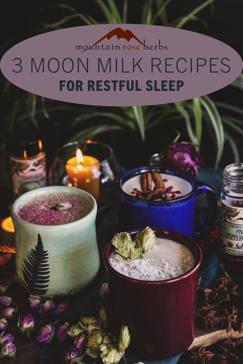 Moon Milk For Sleep, Drink For Sleep, Witchy Drinks, Iced Matcha Tea, Milk Before Bed, Flower Teas, Moon Milk Recipe, Matcha Tea Latte, Herbal Drink