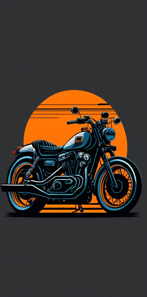 artwork of t-shirt graphic design, flat design of one retro , motorcycle , colorful shades, highly detailed clean, vector image, centralized image, photorealistic masterpiece, professional photography, realistic car, simple sunrise backdrop for car, flat white background, isometric, vibrant vector Motorcycle Poster Design, Background Motor, Car Artwork Illustration, Car Couple Aesthetic, Car Valentine, Motorbike Illustration, Bike Artwork, Motorbike Art, Ipad Pro Wallpaper