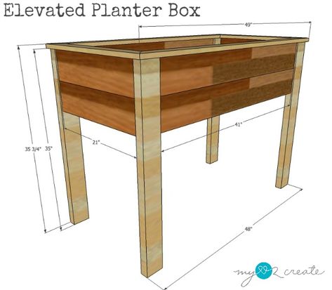 Make your own Elevated Planter box with free building plans at MyLove2Create High Planters, Pallet Planter Diy, Tall Planter Boxes, Diy Garden Ideas, Elevated Planter, Planter Box Plans, Elevated Planter Box, Free Building Plans, Elevated Gardening