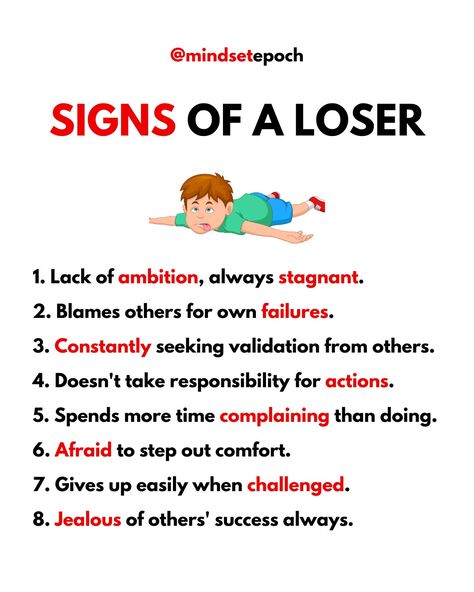 Signs of a loser !! Once A Loser Always A Loser, Loser Boy Aesthetic, Loser Mentality, Ungrateful People Quotes, Loser Quotes, Im A Loser, Ungrateful People, Life Wisdom, I'm A Loser