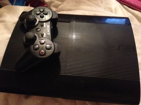 SONY PS3 PLAYSTATION 3 SUPER SLIM 500GB CHARCOAL BLACK CONSOLE with 25 games Playstation 3 Super Slim, Diy Mechanical Keyboard, Play Station 3, Wii Games, Black Console, Racing Wheel, Old Games, Charcoal Black, Mechanical Keyboard