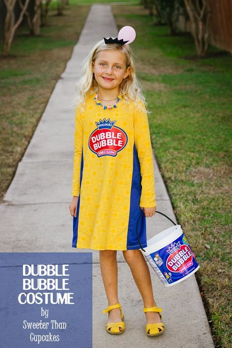 Bubble Gum Costume, Bubblegum Costume, Diy Halloween Costumes For Girls, Tooth Costume, Bubble Costume, Girl Halloween Costume, Best Friend Halloween Costumes, Great Halloween Costumes, Dubble Bubble