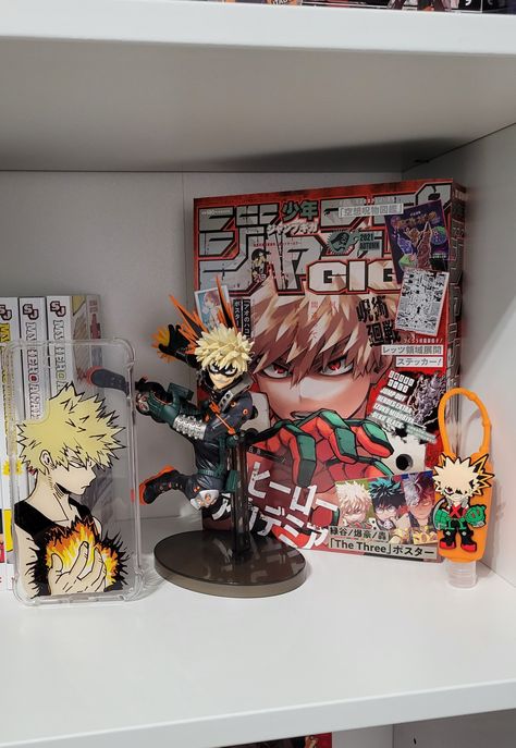 Bakugo Room Ideas, Mha Bedrooms, Bakugou Room Decor, Mha Room Decor, Bakugo Room Decor, Fnaf Bedroom Ideas, Bakugo Merch, Anime Figures Bakugo, Bakugo Aesthetic