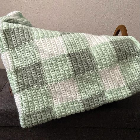 Finally finished this Gingham Baby Blanket. I’m in love with these green tones!! Pattern designed by @theloopholefoxcrochet #gingham #crocheting #neutralshade #homedecor April 6, Green Tones, Baby Blanket, Gingham, Pattern Design, In Love, Crochet, Green, Pattern