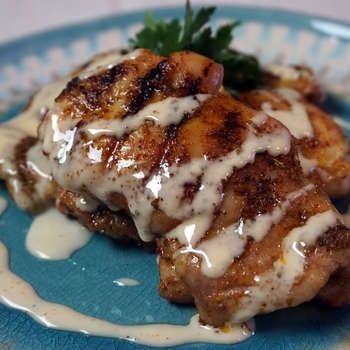 Cast Iron Grilled Chicken Thighs with Alabama White BBQ Sauce Alabama White Bbq Sauce, Alabama White Sauce, White Bbq Sauce, Iron Skillet Recipes, Grilled Chicken Thighs, Cast Iron Skillet Recipes, Bbq Restaurant, Steak Sauce, White Sauce