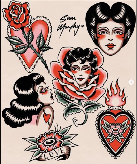 Valentines Flash, Traditional Tattoo Flash Sheets, Traditional Tattoo Inspiration, Traditional Style Tattoo, Traditional Flash, Inspiration Tattoo, Flash Tattoo Designs, Tattoo Flash Sheet, Tattoos Geometric