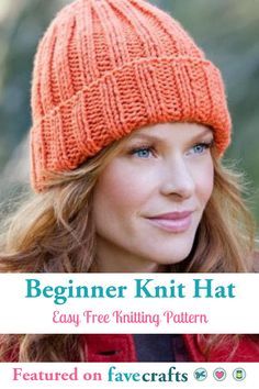 Beginner Knit Hat, Mens Hat Knitting Pattern, Beginner Knit, Beanie Pattern Free, Easy Knit Hat, Beanie Knitting Patterns Free, Knit Beanie Pattern, Beanie Hat Pattern, Knitting Patterns Free Beginner