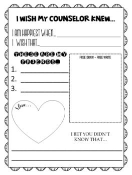 I Wish My Counselor Knew, is a great activity to use to check in on students.  This would be a great activity for the beginning of the year as well as periodically throughout. **Incorporate more social and emotional health discussions into your daily classroom.**Ready to print and use. Counseling Check In, Feeling Check In, Counselor Classroom, Counselling Resources, Group Counseling Activities, Media Pembelajaran, Happy Boss's Day, Therapy Activity, Individual Counseling