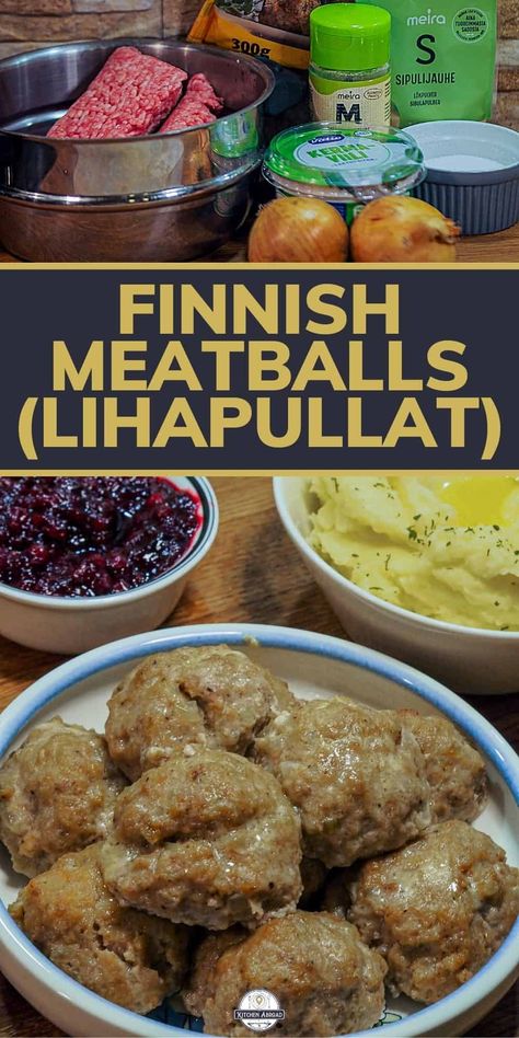 Finland Food, Finnish Cuisine, Lingonberry Jam, Finnish Recipes, Norwegian Food, Scandinavian Food, Meatballs Recipe, European Food, Easy Cooking Recipes