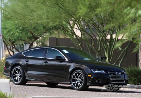 2012 Audi A7 with 20" Giovanna Monza in Machined Black (Chrome S/S lip) wheels Audi A7 2012, Audi A7, Wheel And Tire Packages, Black Chrome, Car Dealership, Wheels And Tires, Audi, Bmw Car, Cars