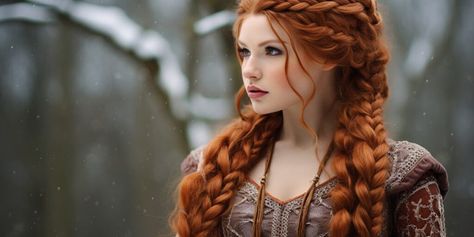 Viking Braid Styles for Women: A Historical Look Norse Hairstyles Women, Norse Hairstyles, Braid Styles For Women, Vikings Hair, Trendy Curls, Viking Hairstyles, Red Hairstyles, Historical Hairstyles, Drawing Hairstyles