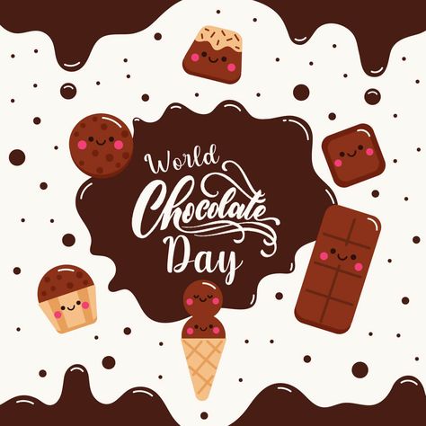 World Chocolate Day Poster, Vector Poster Design, International Chocolate Day, National Chocolate Day, World Chocolate Day, Happy Chocolate Day, Vector Poster, Chocolate Day, Board Decoration