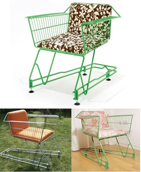 chair from old shopping cart. Recycling Art, Unusual Furniture, Diy Furniture Hacks, Urban Furniture, Repurposed Items, Recycled Items, Creative Furniture, Furniture Hacks, Comfy Chairs