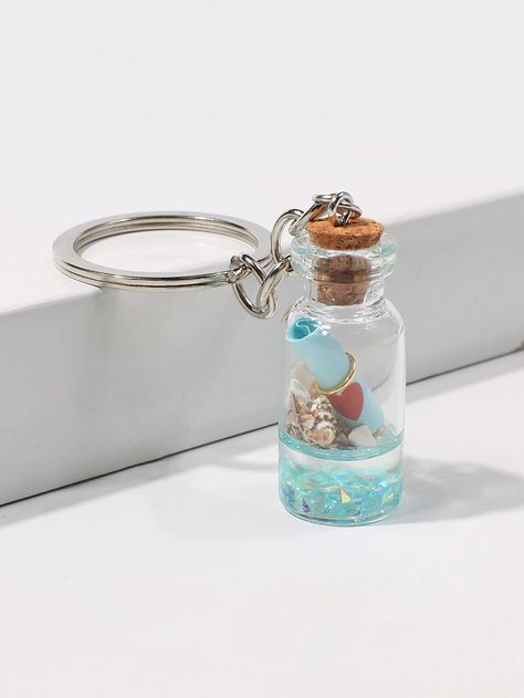 Multicolor    Polyresin   Embellished   Women Accessories Louis Vuitton Key Holder, Bottle Keychain, Keychain Collection, Keychain Ideas, Tiny Jars, Rainbow Keychain, Small Glass Bottles, Mini Glass Bottles, Sea Crafts