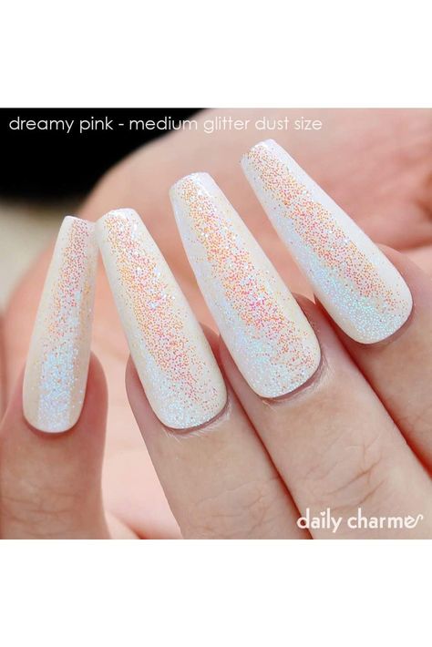 DAILY CHARME Dreamy &amp; Aurora Fairy Dust Magic Iridescent Nail Art Glitter Decoration 3 Different Glitter Sizes (0.015 Chunky Glitter, Dreamy (Pink)) Green Chameleon, Nail Art Glitter, Glitter Dust, Pink Nail Art, Glitter Decor, Womens Nails, Nail Art Supplies, Fairy Dust, Glitter Nail Art