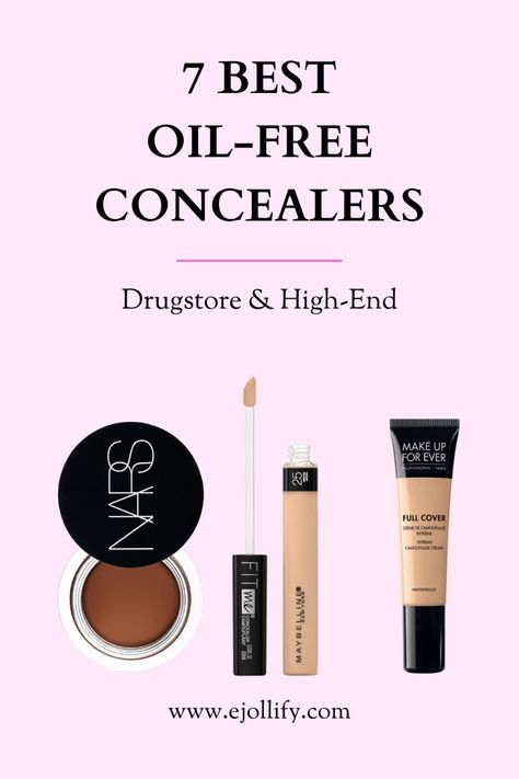 7 Best Oil Free Concealer Concealer For Oily Skin, Best Blush Brush, Best Drugstore Concealer, Brown Smokey Eye Makeup, Oily Skin Makeup, Drugstore Concealer, Dark Circles Under The Eyes, My Makeup Bag, Smokey Eye For Brown Eyes