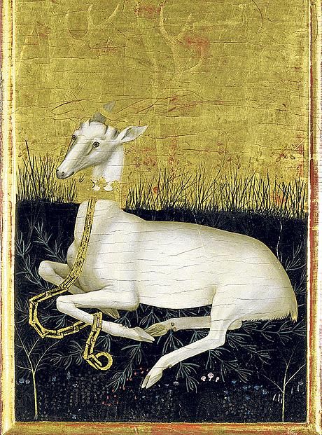 Richard II’s badge from the Wilton Diptych, 1396 Richard Ii, White Hart, Van Eyck, Richard Iii, Arte Animal, Medieval Art, Old Master, 14th Century, Middle Ages