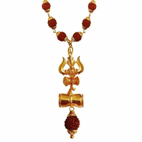 Gold Plated Shiva Trishul Damru Rudraksha Pendant Gold Plated Rudraksha Mala This product data sheet is originally written in English. DESCRIPTION:  Gold Plated Shiva Trishul Damru Rudraksha Pendant Gold Plated Rudraksha Mala Description- Gold Plated Shiva Trishul Damru Rudraksha Pendant Gold Plated Rudraksha Mala Color: Gold, Brown, Chain Size : 26 inch, Pendant Height : 7 CM, Item Weight : 30 gm Material: Brass Best Quality Product with High Quality Product With High End Polish. keep away from water perfume and other chemicals and clean it with dry and soft cloth Gold Plated Shiva Trishul Damru Rudraksha Pendant With Gold Plated Rudraksha Mala PAYMENT POLICY Payment should be cleared within 3 (three) days of sale and we prefer PayPal payment method only. Item will be send by ordinary reg Rudraksha Jewelry For Men, Rudraksha Pendant, Shiva Trishul, Rudraksha Jewelry, Gold Neck Chain, Locket Design, Black Beads Mangalsutra, Rudraksha Mala, Black Beads Mangalsutra Design