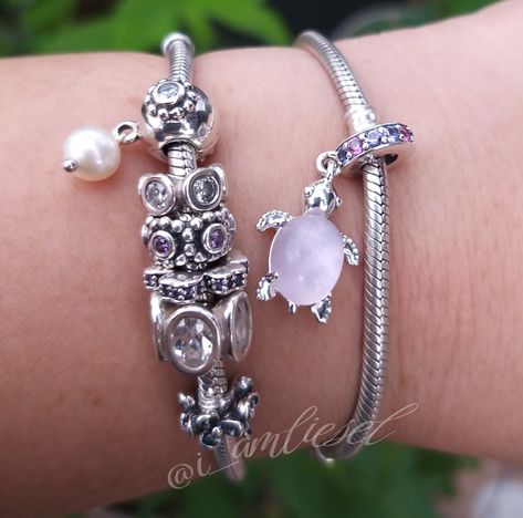 Summer 2022 Pink Turtle, Mix and match with retired pandora pearl clip and pandora spacers. Matching Pandora Charms, White Wishlist, What's My Spirit Animal, Turtle Ice Cream, Pandora Spacers, Pandora Pearl, Silver Bracelet Jewelry, Pink Turtle, Pandora Bangle