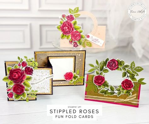 VALENTINE'S DAY WITH THE STAMPIN' SCOOP #166 - Stampin' Up! Demonstrator: Tami White | Stamping, Crafting, & Card-Making Roses Birthday, Stampin Up Easter, Circle Wreath, Classic Wreath, Thanks Card, Fold Cards, Card Making Tutorials, Fancy Fold Cards, Card Tutorial