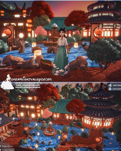 Created a little village area with all the Mulan decor…… What do you think? I LOVE it at sunset time the most 😍🫶🏼🙌🏼❤️ •⁣ • • @disneydreamlightvalley #dreamlightvalley #disneydreamlightvalley #disney #ddlv #ddlvcommunity #disneyfan #dreamlightvalleyselfie #ddlvinspo #disneyfandom #ddlvdesign #gamer #disneydreamlightvalleyinspo #disneydreamlight #dreamlightvalleytips #dreamsnaps #dreamlightvalleyswitch #disneydreamlightvalleycommunity #gamergirl #disneydreamlight #dreamlightvalleydesign #gami... Ddv Touch Of Magic, Ddv Decor Ideas, Dreamlight Valley Mulan Ideas, Disney Dreamlight Valley Mulan Ideas, Mulan Dreamlight Valley, Dreamsnaps Dreamlight Valley, Mulan Decor, Dreamlight Valley Inspiration, Eternity Isle Dreamlight Valley Decor